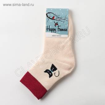 Носки детские махровые х/б Happy Frensis Ftа-127-L-3 40 Кошечка р-р 29-31(18-20) розовый