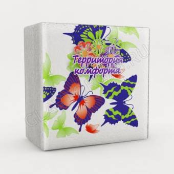 Салфетки бум. 50шт с рис./60шт Бабочки Омск