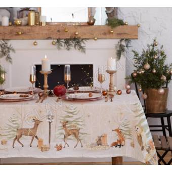 Набор столовый 9пр (скатерть 150*180см+ 8 салфеток 40*40см) Этель Christmas forest саржа 