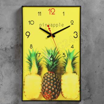 Часы настенные TIMEBOX Ананасы прямоугольные 57*35*4см желтый 