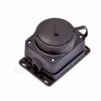 Колодка штепсельная 1-гн. с/з 16А IP44 (каучук) NE-AD 4003