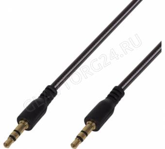 Кабель AUX 3,5мм штекер-штекер REXANT 18-4080 1м гелевый черный