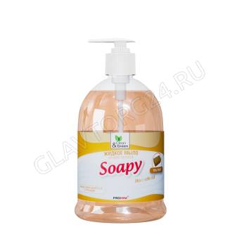 Жидкое мыло "Soapy" хозяйственное с дозатором 500 мл. Clean&Green/12