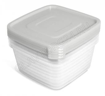 Контейнер для продуктов СВЧ "Унико" квадратный 0,9 набор 4шт.С214