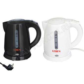 Чайник электрический LEBEN 291-044 1л 1,35кВт пластик микс
