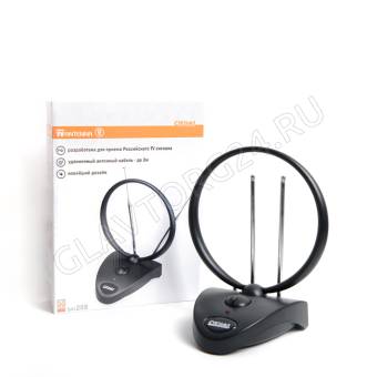 Антенна комнатная DVB-T2 и ДМВ+МВ активная Сигнал SAI 208 усы 1м кабель 3м, с рег.