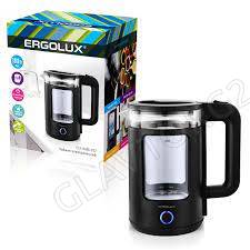 Чайник электрический ERGOLUX ELX-KG08-C02 1,8л 1,8кВт стекло черный