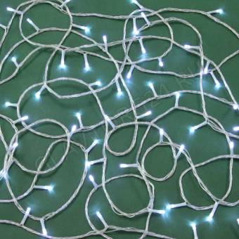 BY Гирлянда эл. вьюн улич, 20м, 160LED, белый, 8 реж, ПВХ проз, коннект, IP54, 220В (24В)