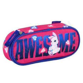 Пенал школьный арт.61909 КЛУБНИЧНЫЙ ЗАЙКА без наполнения 20.5х7.5х4см