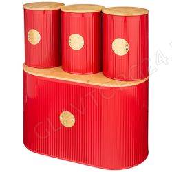 НАБОР AGNESS ХЛЕБНИЦА 2В1 34*18*20СМ БАНКИ Д/СЫП. 11*15,5СМ 3ШТ/4 арт. 790-226 снято