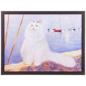 КАРТИНА 30*40СМ "КОТ НА МОРЕ" РАМА ВЕНГЕ/1 арт. 541-670