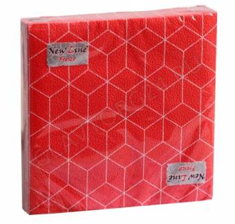 Салфетки Svezhinsky 2слойн. 20л 33*33см декор КУБИКИ КРАСНЫЕ 3D New Line Fresco 1/20уп