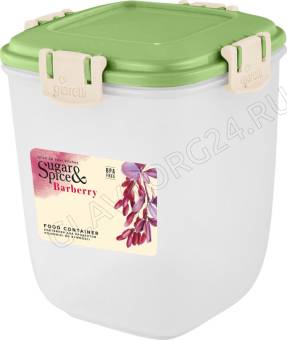 Контейнер для продуктов Sugar&Spice Barberry герметичный 0,9л высокий фисташка