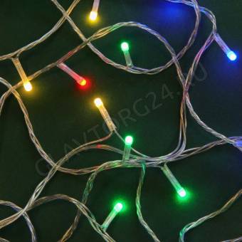 СНОУ БУМ Гирлянда эл. вьюн 10м, 80LED, цветной диод/мульти, 8 реж., ПВХ прозрачн., 220В