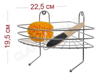 Полка угловая 1 секционная хром (23*23*16,5) /4