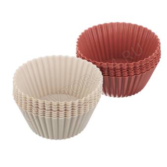 Набор форм силиконовых "Кекс" 16шт. 6.5x3.3см HS-080C mix 4 цвета VETTA арт. 891-025