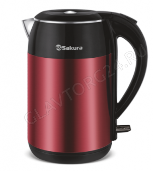 Чайник электрический SAKURA SA-2154MR 1,8л 2кВт нерж.сталь красно-черный