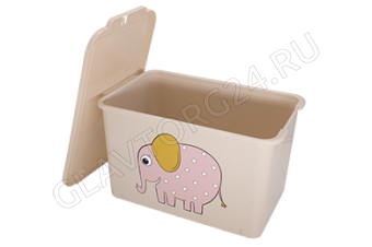 Ящик детский д/игрушек 15,0л [HONEY ANIMALS] ПУДРА СЛОН/6 снято