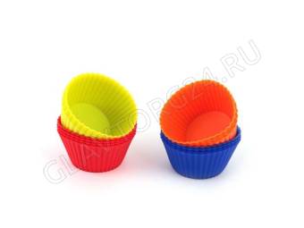 Набор форм силиконовых "Кекс" 16шт. 6.5x3.3см HS-080C mix 4 цвета VETTA арт. 891-025