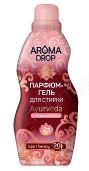 AROMA DROP SPA TERAPY Гель Парфюм для стирки 2 в 1 с кондиционером Ayurveda, 1000 г