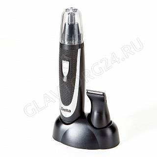 Триммер для удаления волос мужской DELTA DL-4301 от батареек 2 насадки (носа, усов и бороды) черный