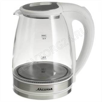 Чайник электрический АКСИНЬЯ КС-1021 1,8л 1,5кВт стекло белый