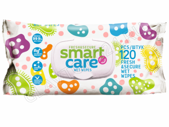 Влажные салфетки Smart Care № 120 аб с пластик. клапаном/10шт