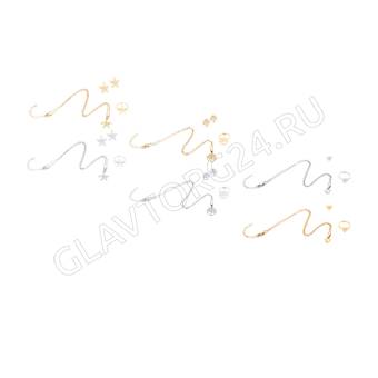 BERIOTTI Набор бижутерии 3 пр: серьги, кольцо, цепочка с подвеской. 3 дизайна