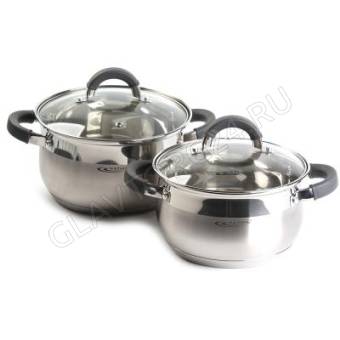 Набор кастрюль 4пр. [ИРИДА] нержавейка (2,9л+3,9л) арт. KT08-В/2