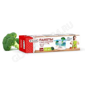 Пакеты с safe-защелкой 2л L 10 шт. в наборе Komfi/25 PES002L
