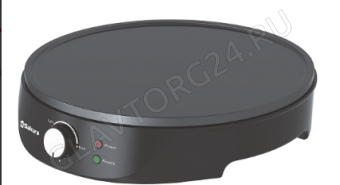 Блинница SAKURA SA-7421 30см 1200Вт 1 блин черный лопатка, распределитель теста