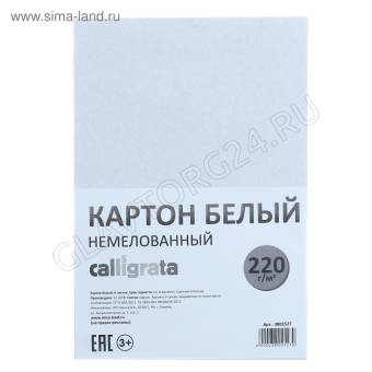 картон белый А4 6л Эконом одност немел 220г/м2 на скрепке  3802527