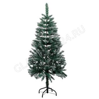 Елка 150см, 420 веток, зеленая с белыми кончиками, ПВХ СНОУ БУМ 