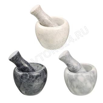 Ступка с пестиком, 10x7,5см, мрамор, 4 цвета