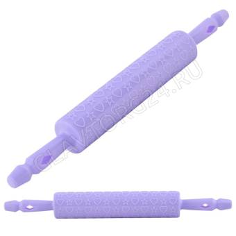 Скалка фигурная "Звездочки-сердечки" раб. часть 22,5см, d5см VL80-273