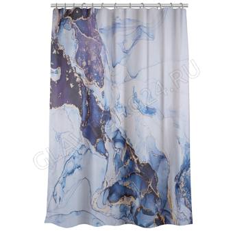 Штора для ванной, с утяжелителем, полиэстер, 90 г/м2, 180x200см, Мрамор, 049