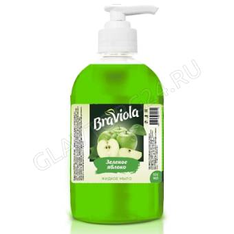 Мыло жидкое BRAVIOLA 500мл с дозатором Зеленое яблоко