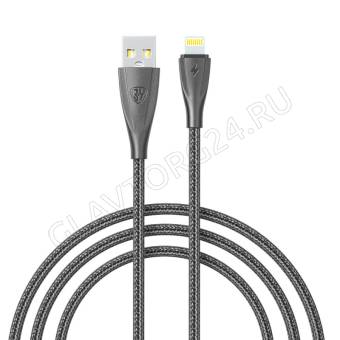 Кабель USB штекер-Lightning штекер BY 1м нейлоновый 2,4А черный