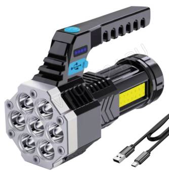Фонарик Ultra Flash LED53404 акк 4В, черн., 7LED+COB, 3 Вт, 4 реж, USB, бокс са