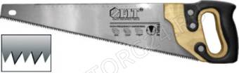 Ножовка по дереву, мелкий каленый зуб 14 ТPI, 3D заточка, 3К пласт.прорезиненная ручка, Профи 350 мм