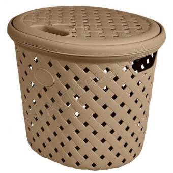 Корзина для белья Plast Team Rattan 14л 325х280х280 мм шоколадный мокко