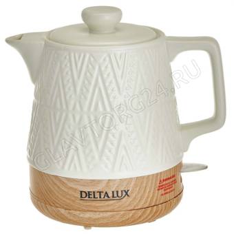 Чайник электрический DELTA DE-1020 1л 1,2кВт фарфор белый
