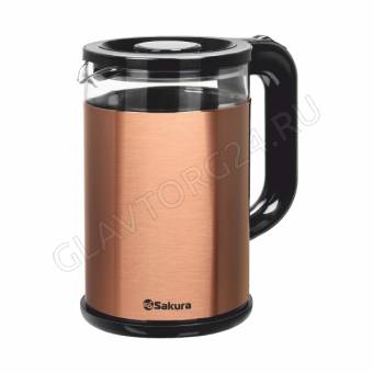 Чайник электрический SAKURA SA-2742MGL 1,8л 1,8кВт металл, стекло золотой металлик
