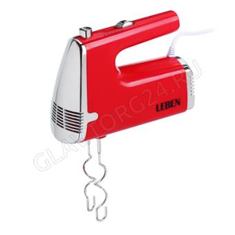 Миксер LEBEN 269-061 200Вт 4 насадки бордовый