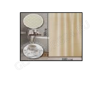 Штора для ванн "HOZBAT"  текстильная, песочный с кольцами 180*180 см, XT-018