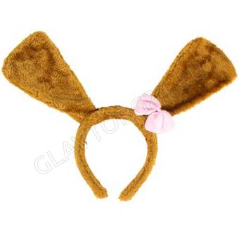 СНОУ БУМ Ободок карнавальный, Уши Собаки, пластик, полиэстер, 17х17см, 2 цвета, арт.7009 РАСПРОДАЖА!