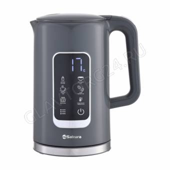 Чайник электрический SAKURA SA-2179DG Premium 1,7л 2,2кВт нерж.сталь,пластик серый