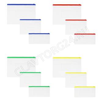 Набор папок на молнии ClipStudio прозрачные, 3шт, A4, A5, Travel size, ПВХ