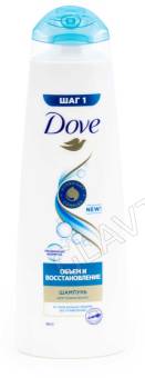 DOVE шампунь 250мл Объем и Восстановление для тонких ослабл.волос/12