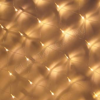 СНОУ БУМ Гирлянда электр. сеть 96LED, шампань, 1,4x1,5м, постоянное свечение, пп, 220В